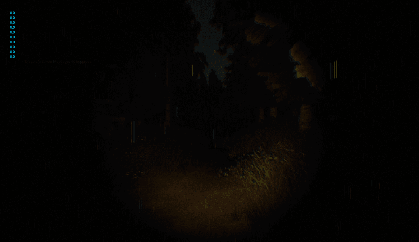 Nighttime scene with strong contrast and horror atmosphere